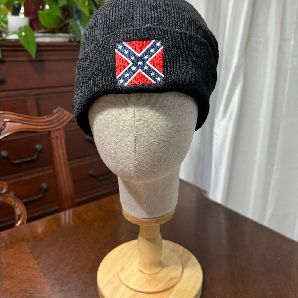 Black Beanie with Flag Patch